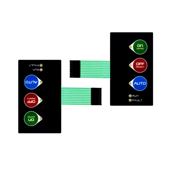 LED Keypad PET Dome Membrane Switch Metal Embossing Key Flat Digital